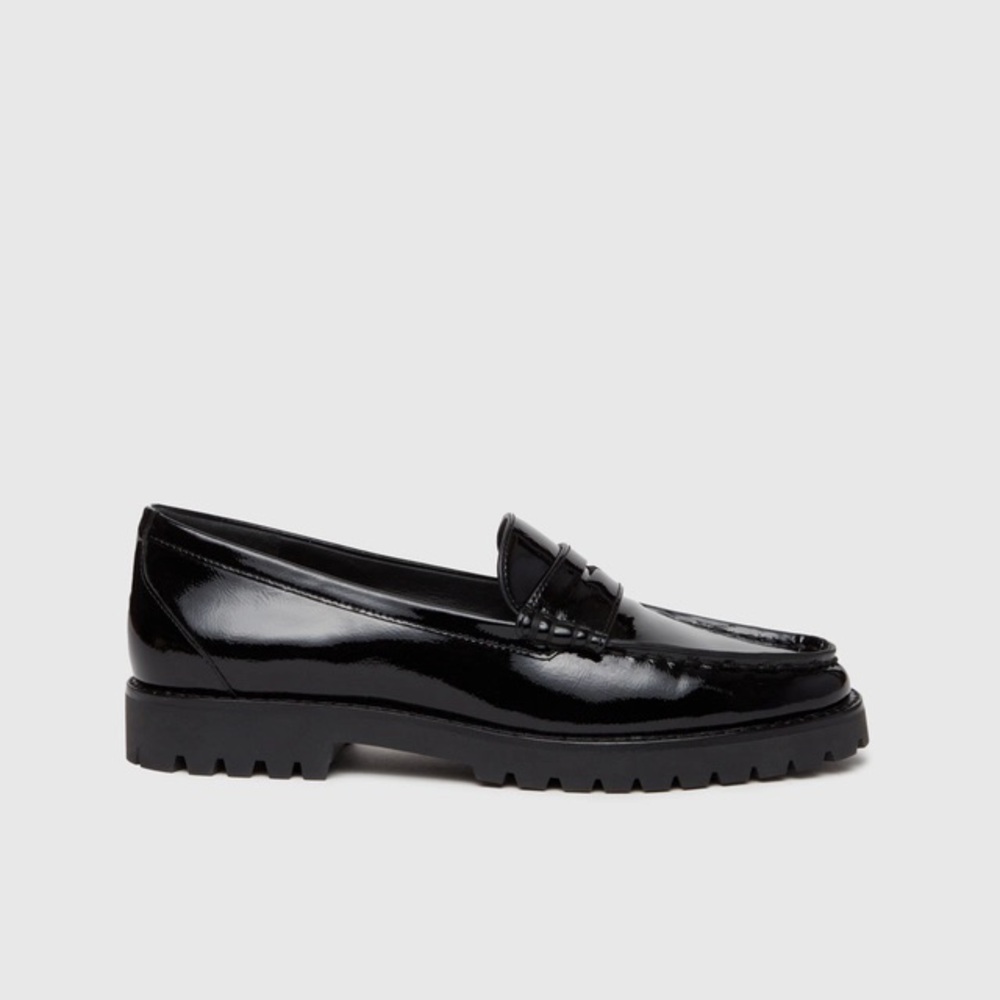 PAIGE Black Patent Leather Loafers